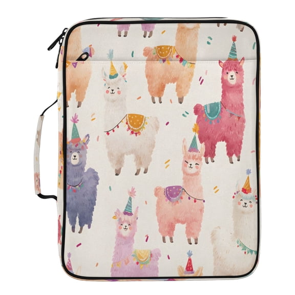 BZSMCE Alpaca Birthday Hat Pattern Pattern Water-Resistant Filing Folder Binder Organizer Keeper 1.2 Inch 3-Ring 7-Pocket Expanding File