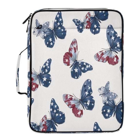 BZSMCE America Butterflies Pattern Pattern Water-Resistant Filing Folder Binder Organizer Keeper 1.2 Inch 3-Ring 7-Pocket Expanding File