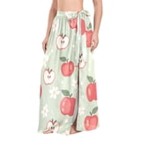 BZSMCE Apple Flower Pattern Maxi Cover-Up Skirt, Lightweight Quick-Dry ...