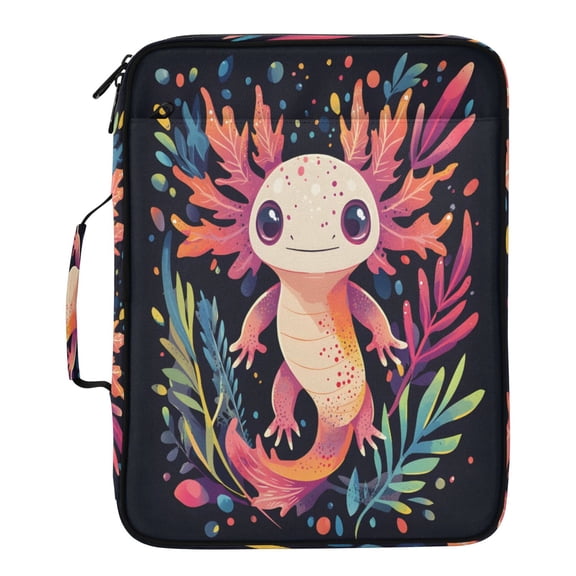 BZSMCE Axolotl Pattern Water-Resistant Filing Folder Binder Organizer Keeper 1.2 Inch 3-Ring 7-Pocket Expanding File