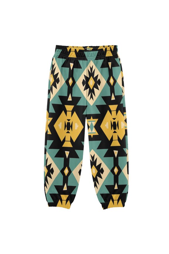 BZSMCE Aztec Geometric Abstract Pattern Print Elastic Waist Jogger Pants Lightweight Wind Resistant Casual Athletic Trousers with Cuffed Ankles & Side Pockets