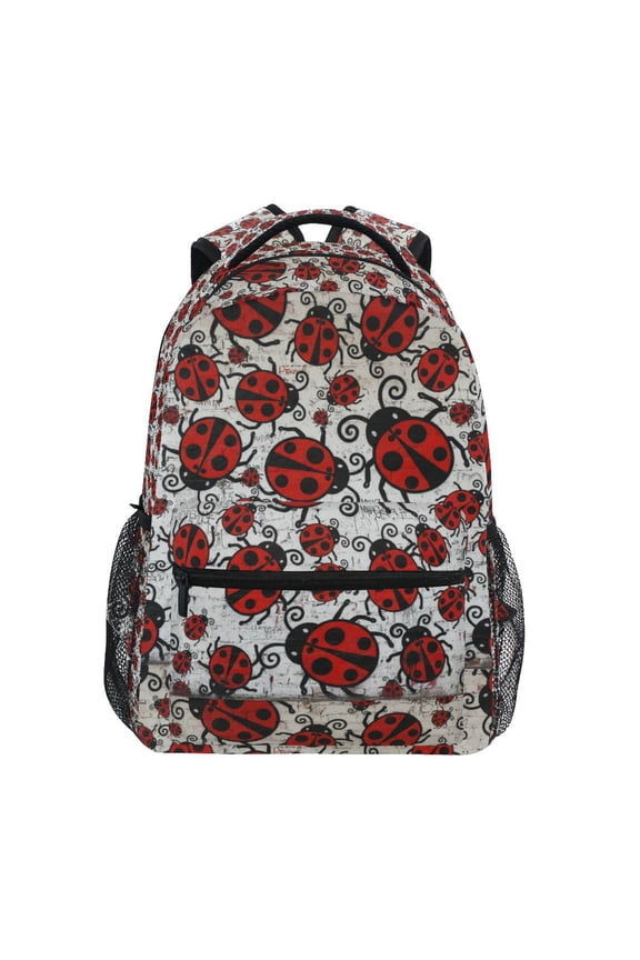 BZSMCE Backpack Schoolbag 15L/18L 2-SIZE Animal Ladybugs Scarab Pattern Pattern For the Backbags