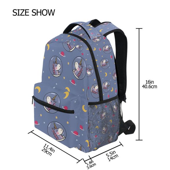 BZSMCE Backpack Schoolbag 15L/18L 2-SIZE Cartoon Unicorn Pattern Pattern Pattern For the Backbags