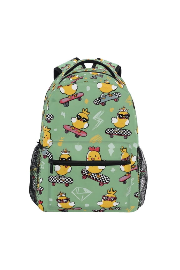 BZSMCE Backpack Schoolbag 15L/18L 2-SIZE Chicken Skateboard Pattern Pattern For the Backbags