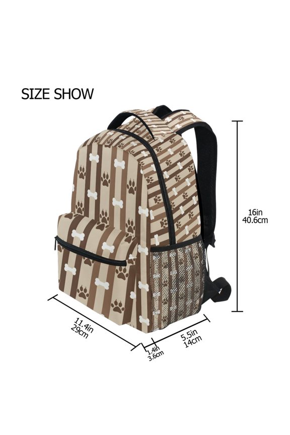BZSMCE Backpack Schoolbag 15L/18L 2-SIZE Claw Bone Pattern Pattern Pattern For the Backbags