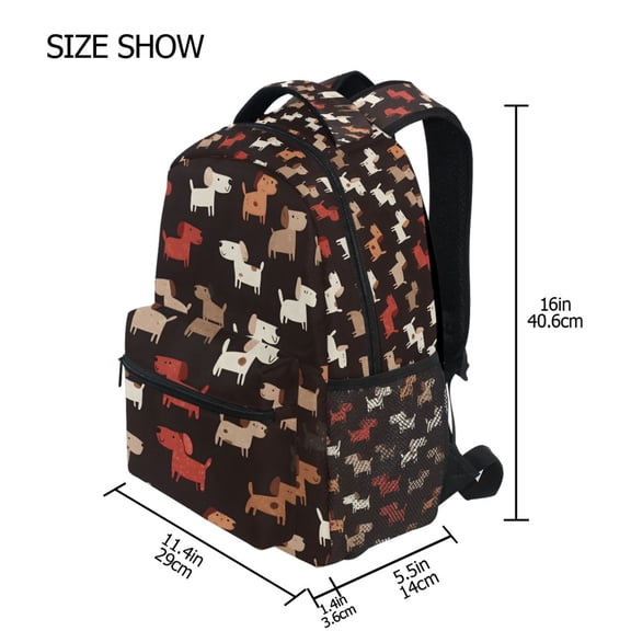 BZSMCE Backpack Schoolbag 15L/18L 2-SIZE Cute Dog Pattern Pattern For the Backbags