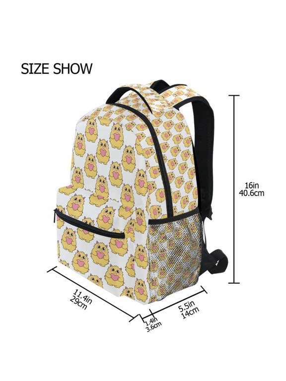 BZSMCE Backpack Schoolbag 15L/18L 2-SIZE Cute Little Monster Pattern Pattern For the Backbags