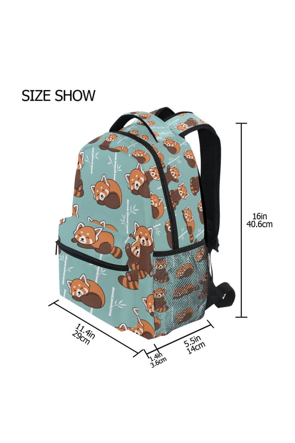 BZSMCE Backpack Schoolbag 15L/18L 2-SIZE Cute Red Panda Pattern Pattern For the Backbags