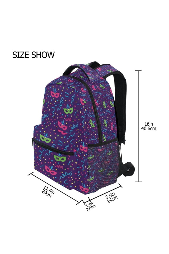 BZSMCE Backpack Schoolbag 15L/18L 2-SIZE Mask Ribbons Pattern Pattern For the Backbags