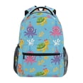 thumbnail image 1 of BZSMCE Backpack Schoolbag 15L/18L 2-SIZE Octopus Turtle Pattern Pattern For the Backbags, 1 of 8