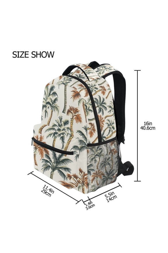 BZSMCE Backpack Schoolbag 15L/18L 2-SIZE Sharpes Palm Tree Pattern Pattern For the Backbags