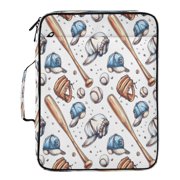 BZSMCE Baseball Baseball Bat Baseball Cap Pattern Pattern Water-Resistant Filing Folder Binder Organizer Keeper 1.2 Inch 3-Ring 7-Pocket Expanding File