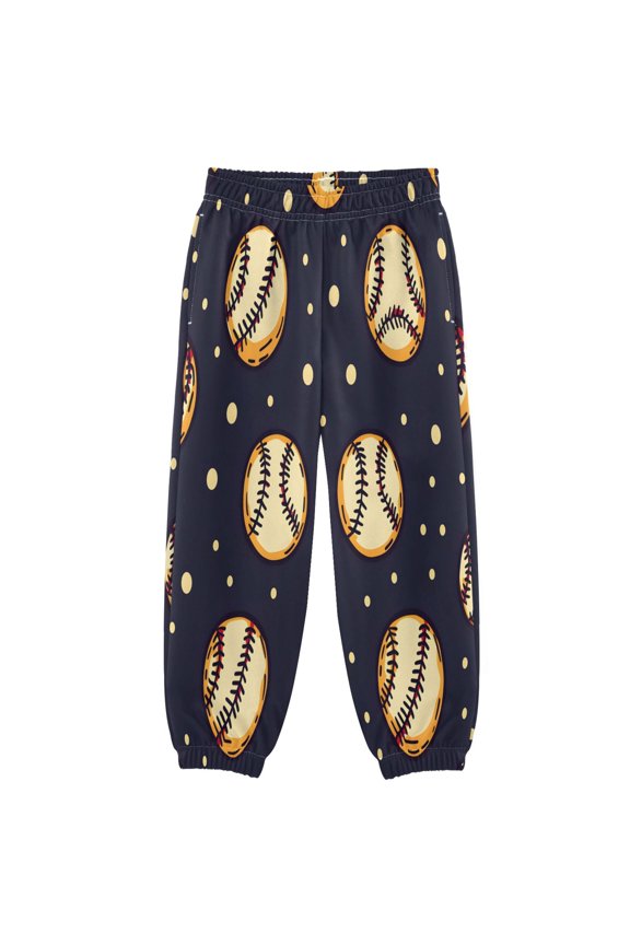 BZSMCE Baseball Tile Black Pattern Print Elastic Waist Jogger Pants Lightweight Wind Resistant Casual Athletic Trousers with Cuffed Ankles & Side Pockets