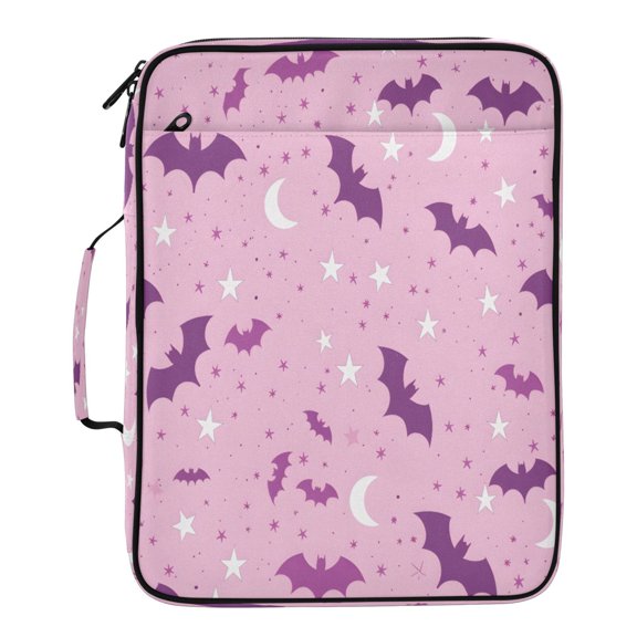 BZSMCE Bat Moon Pattern Pattern Water-Resistant Filing Folder Binder Organizer Keeper 1.2 Inch 3-Ring 7-Pocket Expanding File