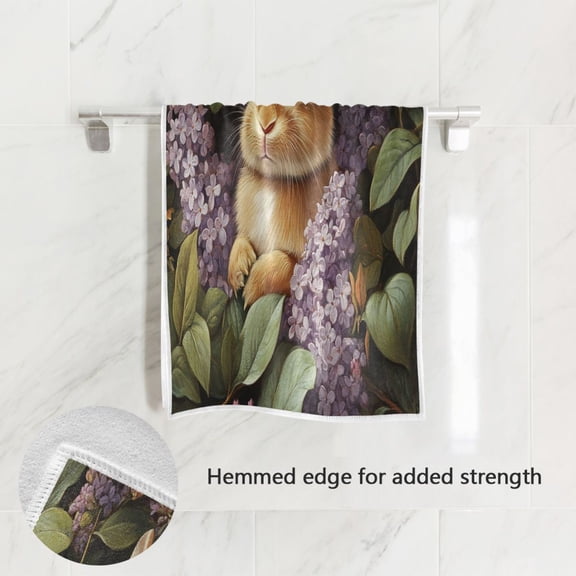 BZSMCE Bath Towel 30 X 15 in Soft Towel Cut Brown Ribbit Design Pattern