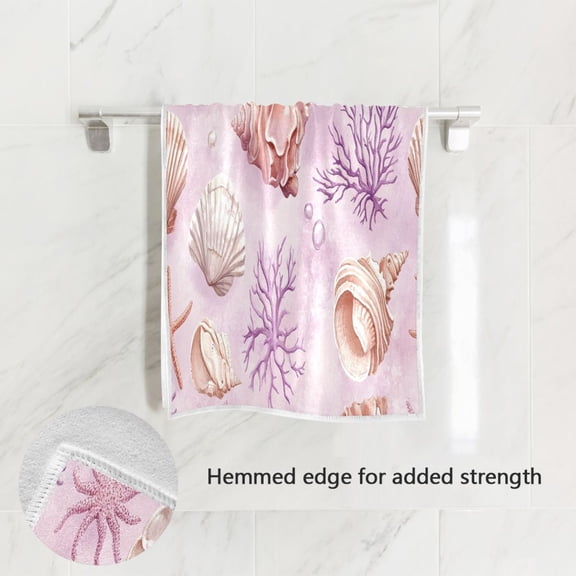 BZSMCE Bath Towel 30 X 15 in Soft Towel Cute Shells and Starfishs Design Pattern