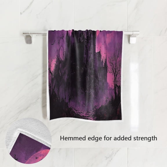 BZSMCE Bath Towel 30 X 15 in Soft Towel Dilapidated Castle Design Pattern