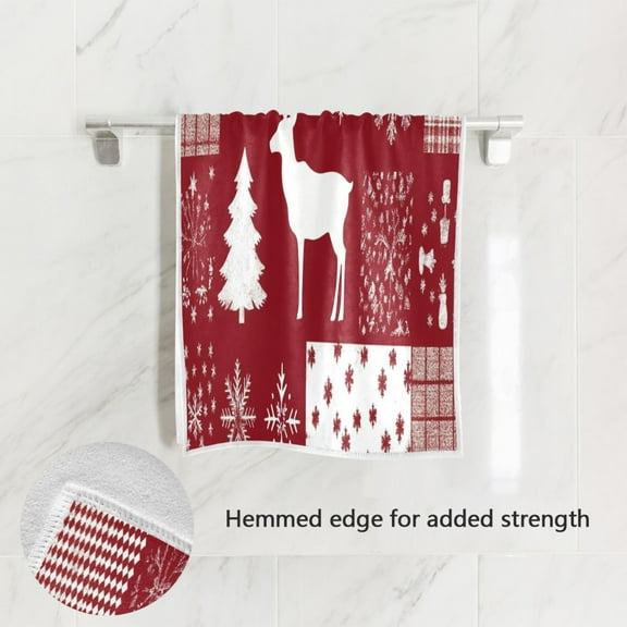 BZSMCE Bath Towel 30 X 15 in Soft Towel Elegan Christmas Pattern Design Pattern