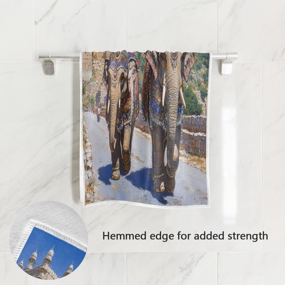 BZSMCE Bath Towel 30 X 15 in Soft Towel Elephant Design Pattern