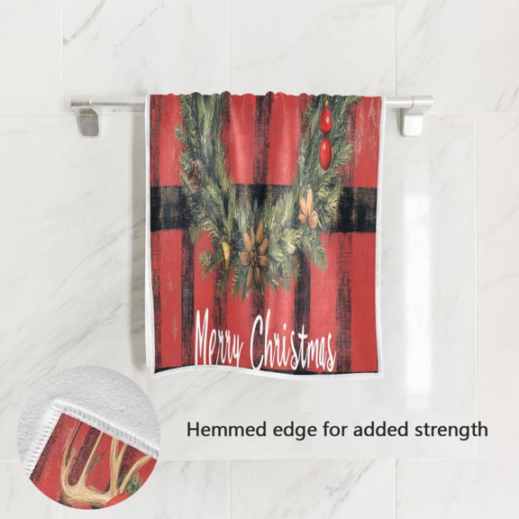 BZSMCE Bath Towel 30 X 15 in Soft Towel Freehand Christmas Bowknot Print Design Pattern