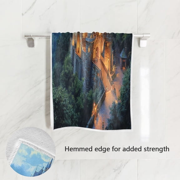 BZSMCE Bath Towel 30 X 15 in Soft Towel Great Castle Print Design Pattern