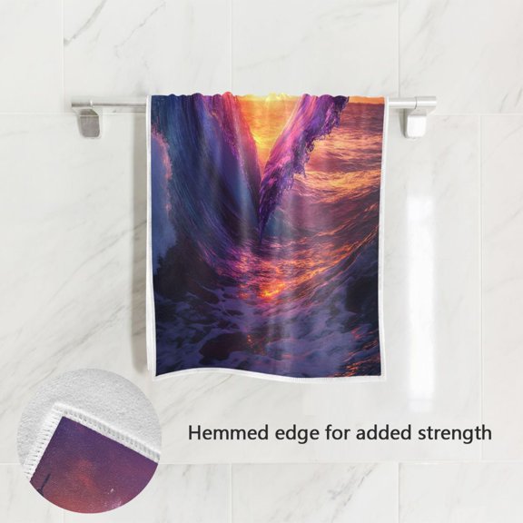 BZSMCE Bath Towel 30 X 15 in Soft Towel Heart-shaped Wave Drawing Design Pattern