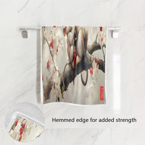 BZSMCE Bath Towel 30 X 15 in Soft Towel Monkey Play on Tree Design Pattern