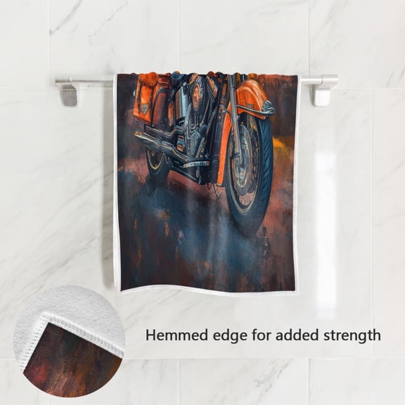 BZSMCE Bath Towel 30 X 15 in Soft Towel Motorcycle Printing Design Pattern