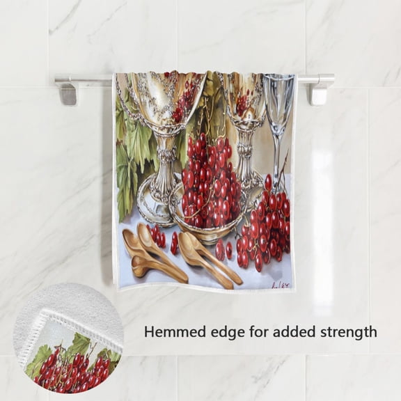 BZSMCE Bath Towel 30 X 15 in Soft Towel Red Cherry Printing Design Pattern