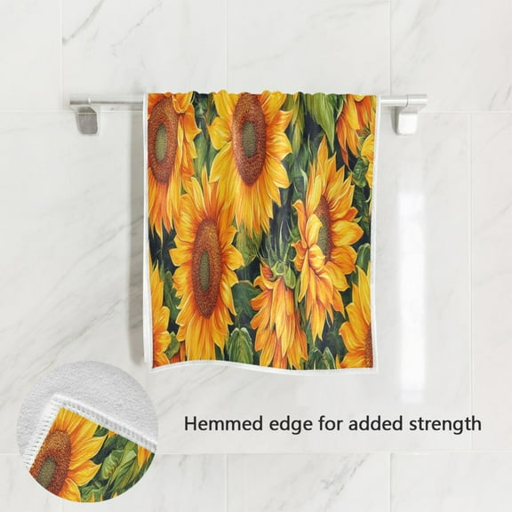 BZSMCE Bath Towel 30 X 15 in Soft Towel Sunflower Design Pattern