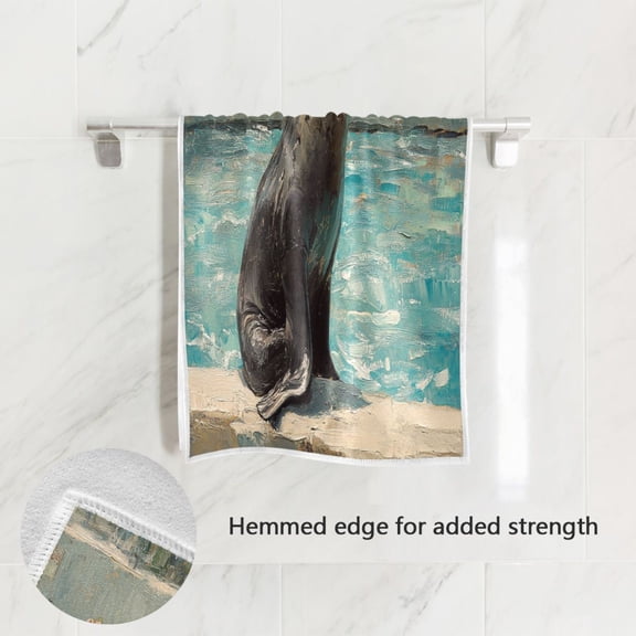 BZSMCE Bath Towel 30 X 15 in Soft Towel The Central Sea Lion Pool Design Pattern
