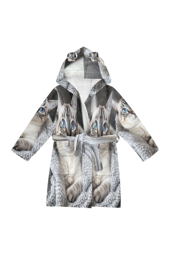 Bathrobes Belt Hooded Blanket Cuddle Time Creative Pattern