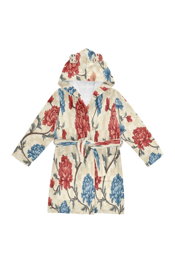 Bathrobes Belt Hooded Blossom Tango Creative Pattern