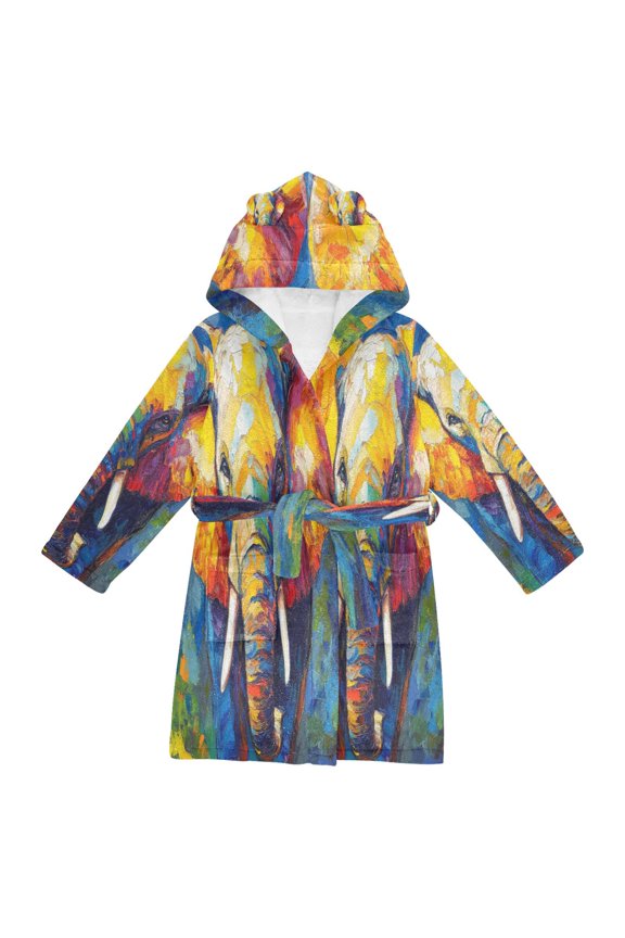 Bathrobes Belt Hooded Bright Essence Creative Pattern