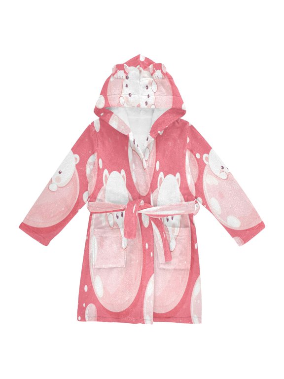 Bathrobes Belt Hooded Bubble Bear Bliss Creative Pattern