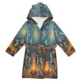 thumbnail image 1 of BZSMCE Bathrobes Belt Hooded Celestial Cat Celebration Creative Pattern, 1 of 8