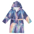 thumbnail image 1 of BZSMCE Bathrobes Belt Hooded Celestial Cat on A Rainbow Creative Pattern, 1 of 8