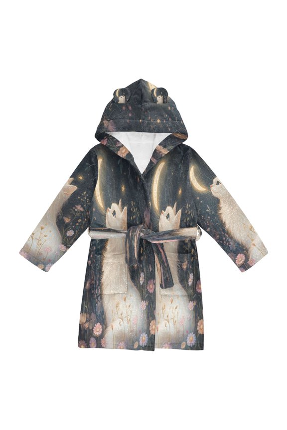 Bathrobes Belt Hooded Celestial Dreams Creative Pattern