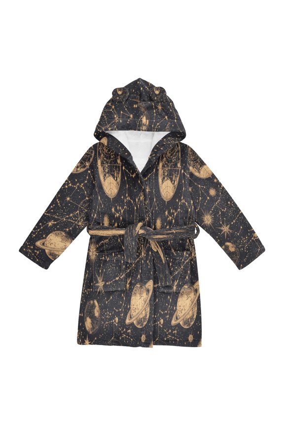 Bathrobes Belt Hooded Celestial Dreamscape Creative Pattern
