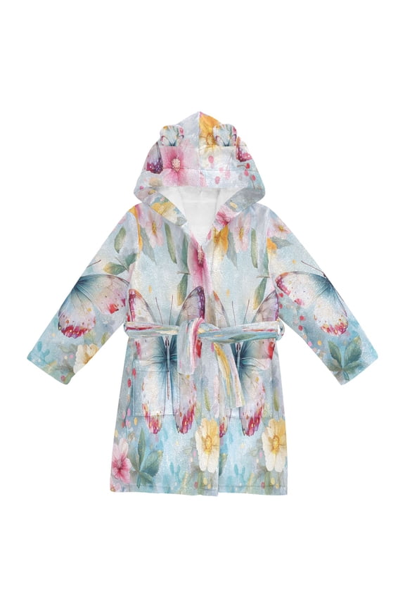 Bathrobes Belt Hooded Colorful Butterfly Dance Creative Pattern