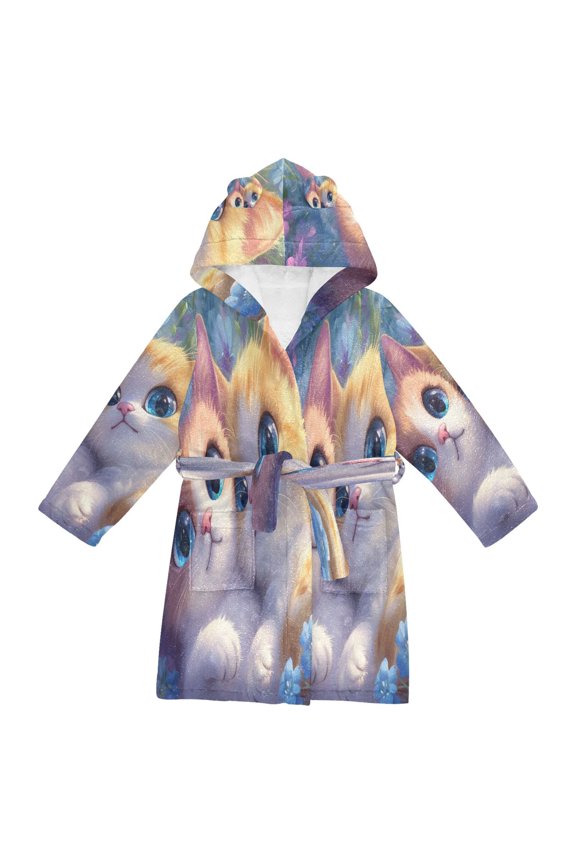 Bathrobes Belt Hooded Cozy Companions in Bloom Creative Pattern