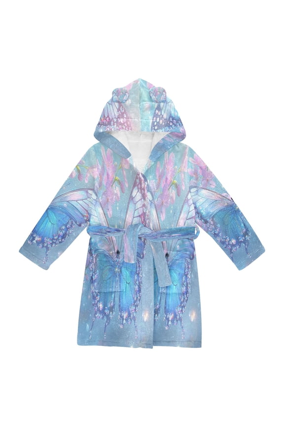Bathrobes Belt Hooded Crystal Wings Creative Pattern