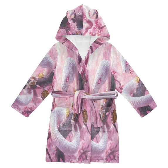 BZSMCE Bathrobes Belt Hooded Elegance Of The Serpent Creative Pattern