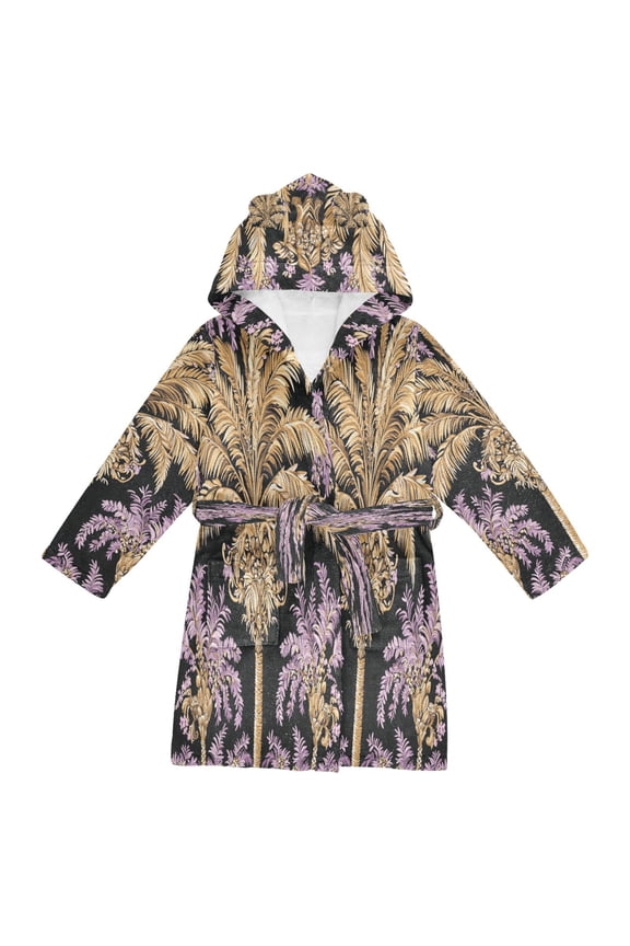 Bathrobes Belt Hooded Exotic Floral Splendor Creative Pattern