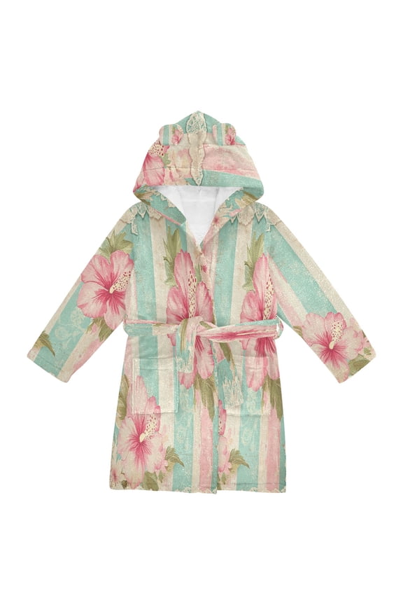 Bathrobes Belt Hooded Floral Elegance Creative Pattern