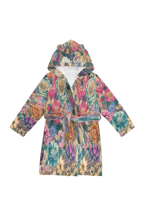 Bathrobes Belt Hooded Floral Fantasy Creative Pattern
