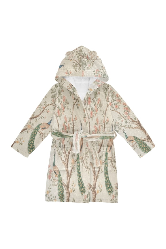 Bathrobes Belt Hooded Floral Harmony Creative Pattern