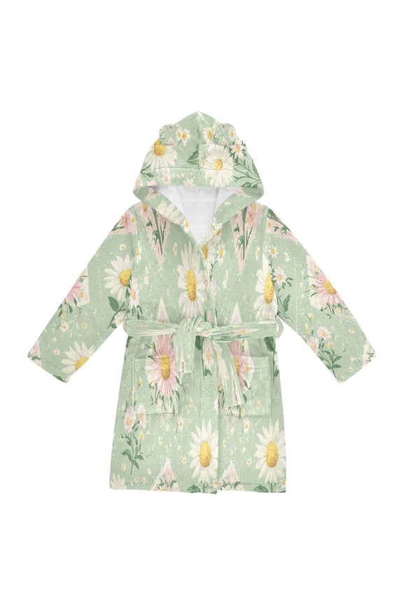 Bathrobes Belt Hooded Floral Whimsy Creative Pattern