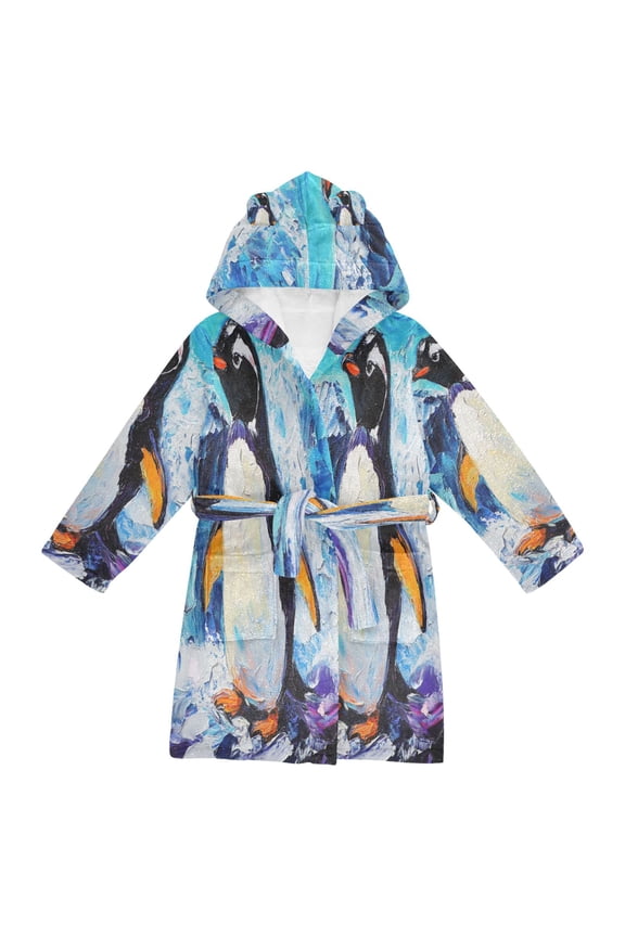 Bathrobes Belt Hooded Frozen Splendor Creative Pattern