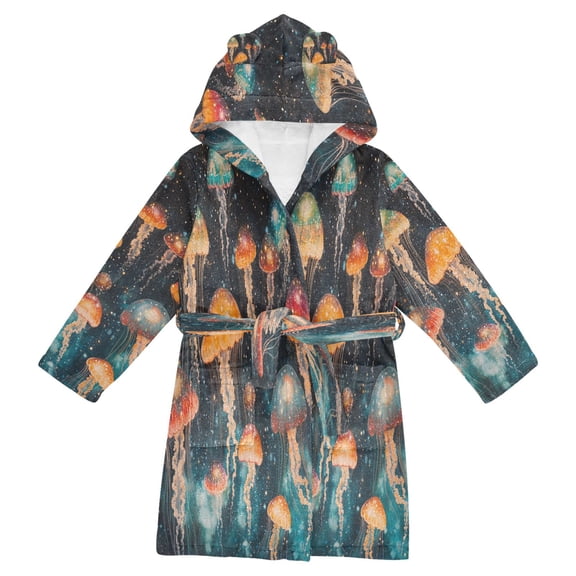 BZSMCE Bathrobes Belt Hooded Galactic Jellyfish Ensemble Creative Pattern